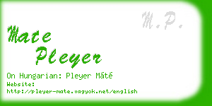mate pleyer business card