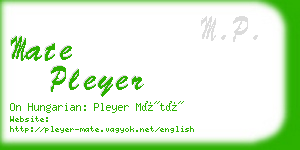 mate pleyer business card